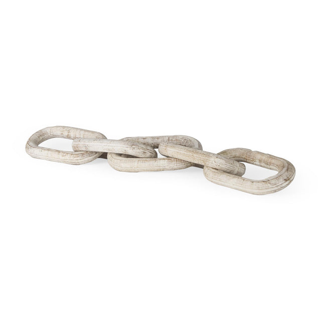 Mercana Alix 29.0L x 5.0W x 5.0H Beige Wooden Link Chain Decorative Object