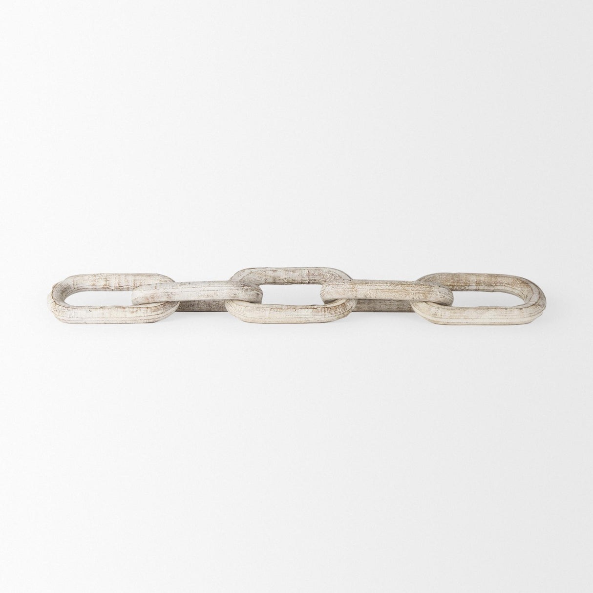 Mercana Alix 29.0L x 5.0W x 5.0H Beige Wooden Link Chain Decorative Object