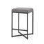 Mercana Frodo 16.5L x 16.5W x 26.4H Gray Fabric Seat W/Black Iron Frame Counter Stool