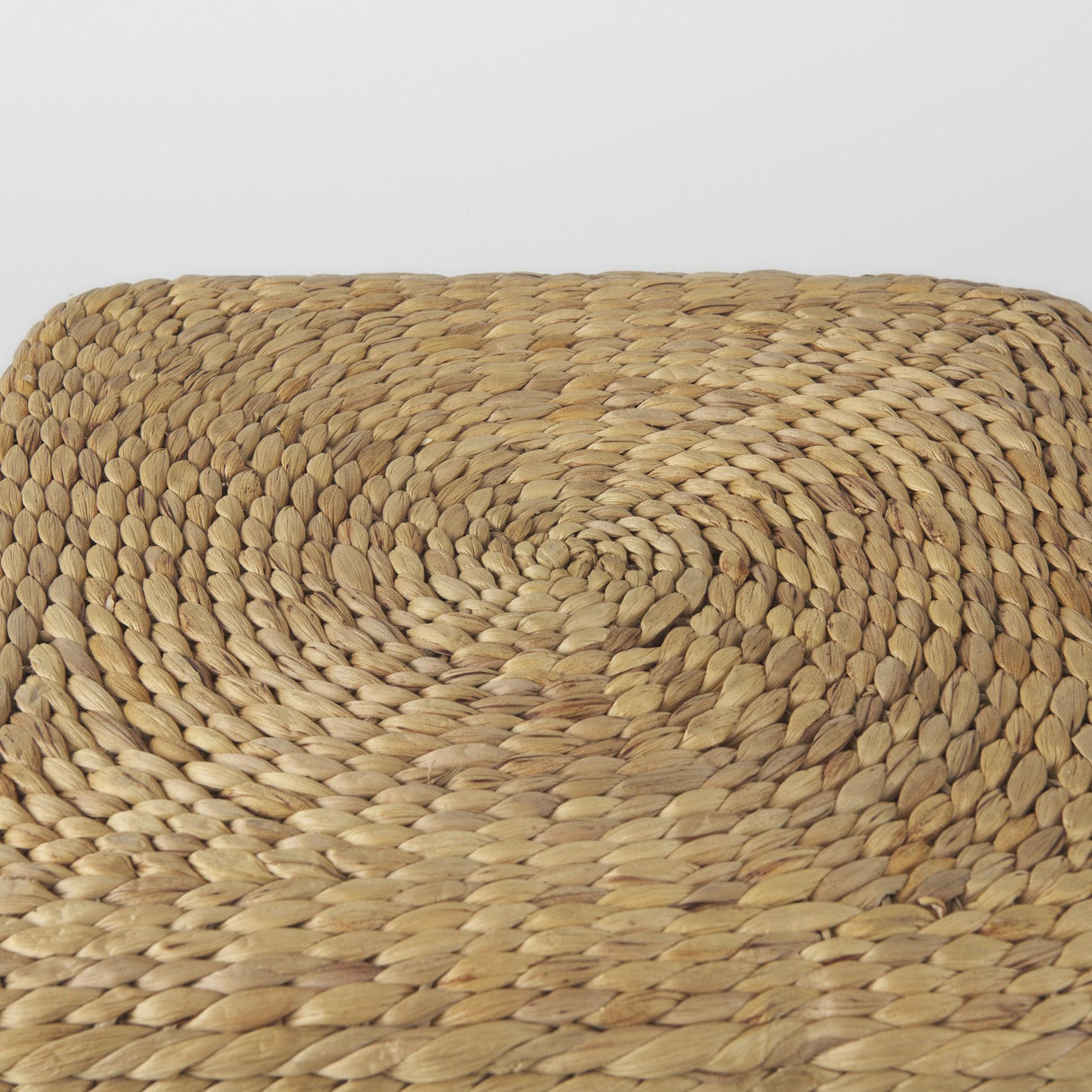 Mercana Maya 17.7L x 17.7W x 17.7H Light Brown W/Medium Brown Stripes Seagrass Square Pouf