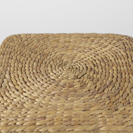 Mercana Maya 17.7L x 17.7W x 17.7H Light Brown W/Medium Brown Stripes Seagrass Square Pouf