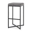 Mercana Frodo 16.5L x 16.5W x 29.75H Gray Fabric Seat W/Black Iron Frame Bar Stool