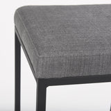 Mercana Frodo 16.5L x 16.5W x 29.75H Gray Fabric Seat W/Black Iron Frame Bar Stool