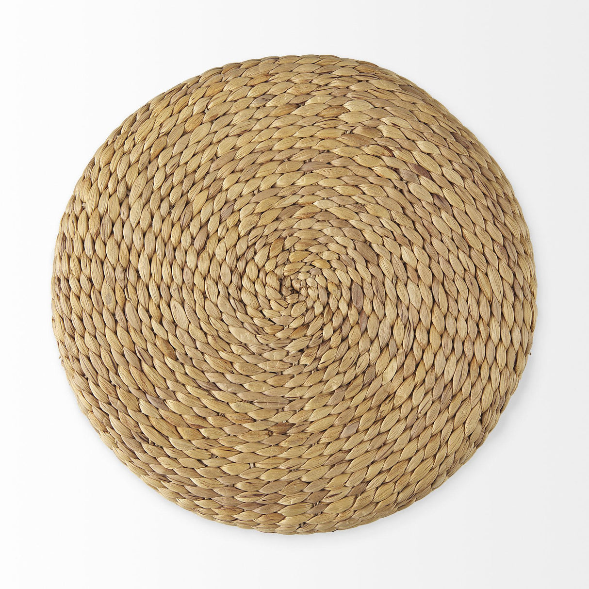 Mercana Maya 17.7L x 17.7W x 17.7H Light Brown W/Medium Brown Stripes Seagrass Round Pouf