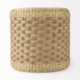 Mercana Michelle 17.7L x 17.7W x 17.7H Light Brown Woven Seagrass Round Pouf
