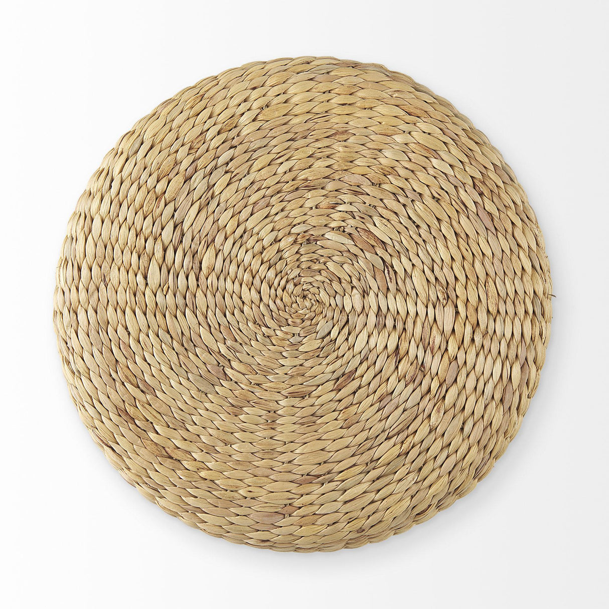 Mercana Michelle 17.7L x 17.7W x 17.7H Light Brown Woven Seagrass Round Pouf