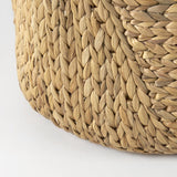 Mercana Sivan 19.7L x 19.7W x 23.6H (Set of 3) Light Brown Water Hyacinth Round Basket W/ Handles