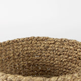 Mercana Morocco 15.7L x 15.7 (Set of 3) Brown Two Tone Water Hyacinth and Cornhusk Round Basket W/ Handles