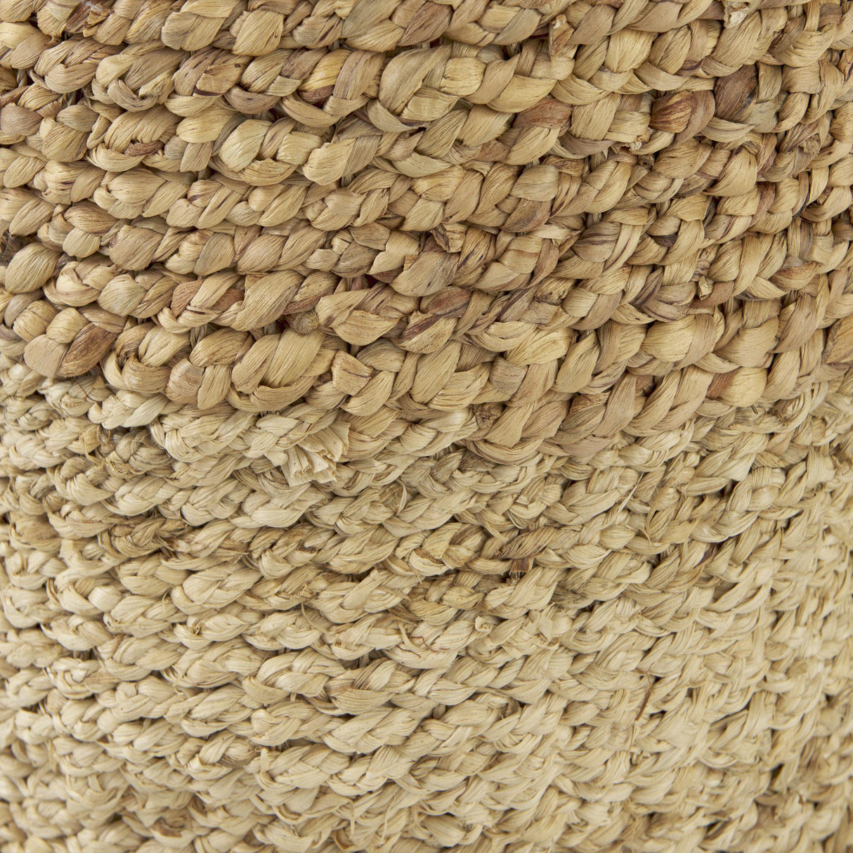 Mercana Morocco 15.7L x 15.7 (Set of 3) Brown Two Tone Water Hyacinth and Cornhusk Round Basket W/ Handles