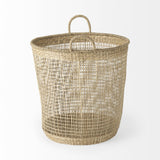 Mercana Bowie 19.7L x 19.7W x 19.7H (Set of 3) Medium Brown Seagrass Round Basket W/ Handles