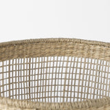 Mercana Bowie 19.7L x 19.7W x 19.7H (Set of 3) Medium Brown Seagrass Round Basket W/ Handles