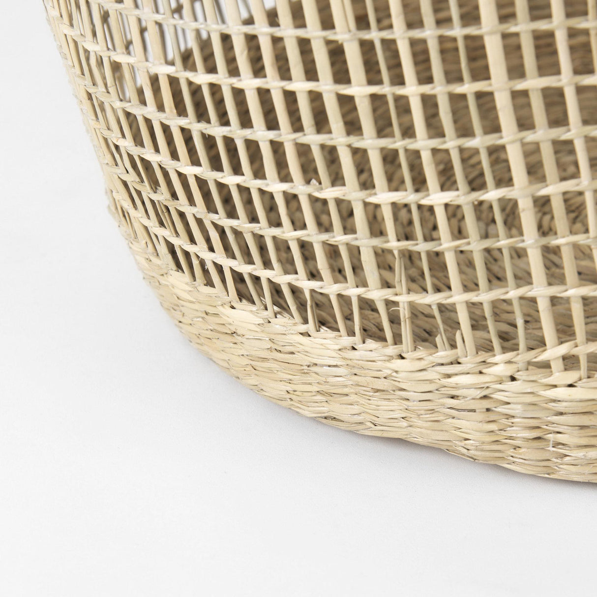 Mercana Bowie 19.7L x 19.7W x 19.7H (Set of 3) Medium Brown Seagrass Round Basket W/ Handles