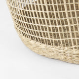 Mercana Bowie 19.7L x 19.7W x 19.7H (Set of 3) Medium Brown Seagrass Round Basket W/ Handles