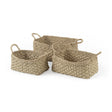 Mercana Emra 17.3L x 11.8W x 7.9H (Set of 3) Light Brown Seagrass Rectangular Basket W/ Handles