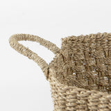 Mercana Emra 17.3L x 11.8W x 7.9H (Set of 3) Light Brown Seagrass Rectangular Basket W/ Handles