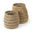 Mercana Hayes 17.7L x 17.7W x 11.8H (Set of 2) Medium Brown Seagrass Round Basket with Stripe Pattern