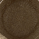 Mercana Hayes 17.7L x 17.7W x 11.8H (Set of 2) Medium Brown Seagrass Round Basket with Stripe Pattern