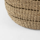 Mercana Hayes 17.7L x 17.7W x 11.8H (Set of 2) Medium Brown Seagrass Round Basket with Stripe Pattern