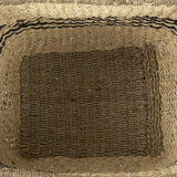 Mercana Emma 17.3L x 13.0W x 11.0H (Set of 2) Light Brown Seagrass Rectangular Basket W/ Black Stripes