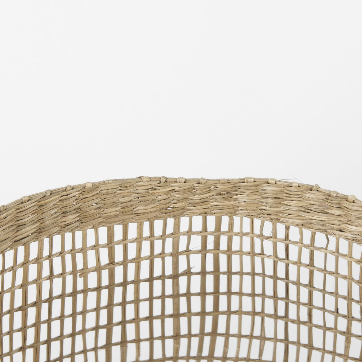 Mercana Nova 15.0L x 15.0W x 9.4H (Set of 2) Light Brown Seagrass Woven Round Basket W/ Long Handle