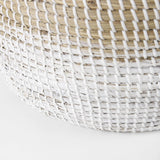 Mercana Maddie 13.8L x 13.8W X 15.0H (Set of 3) Light Brown W/White Dipped Seagrass Round Basket W/ Handles