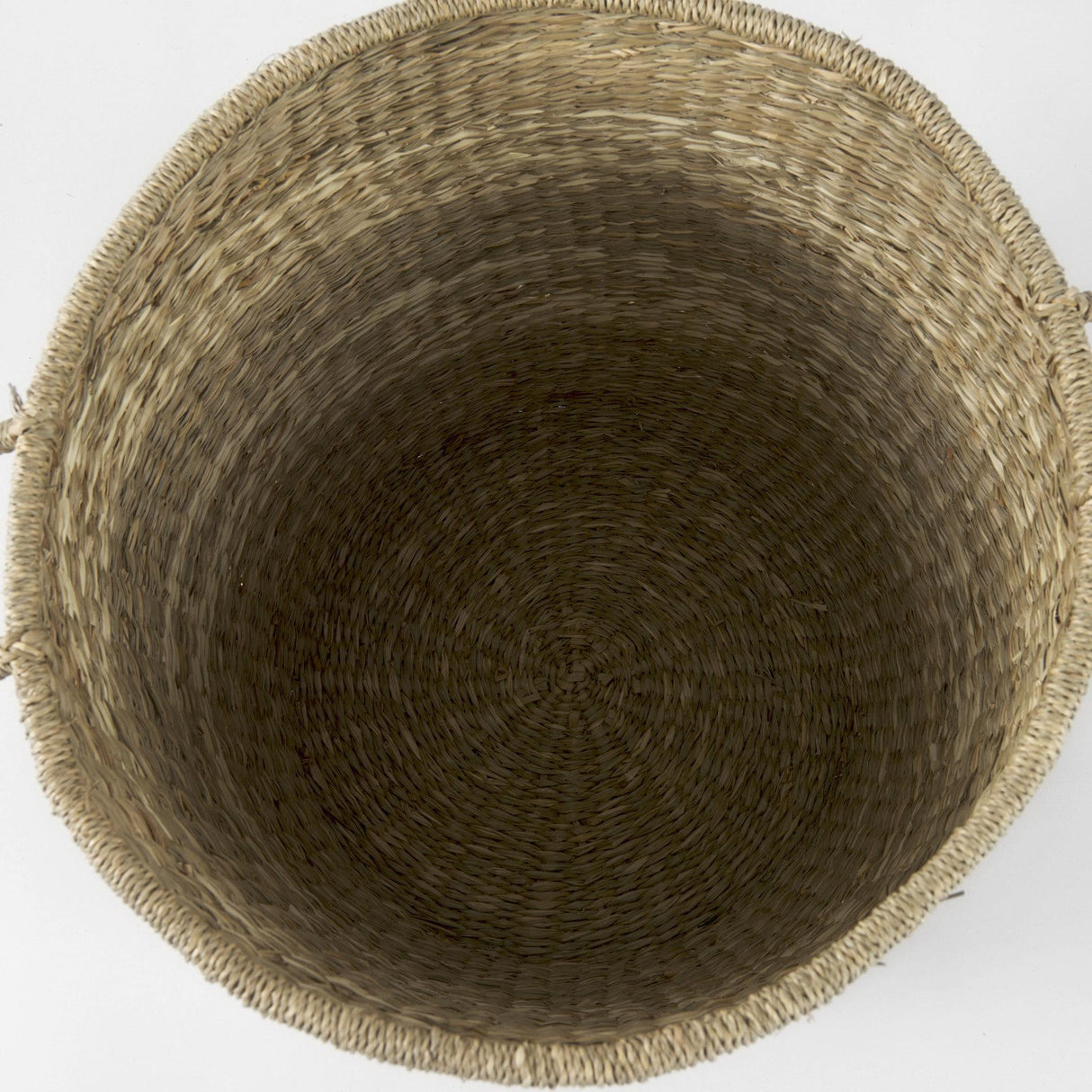 Mercana Bradley 18.1L x 18.1W x 16.0H (Set of 2) Light Brown W/Striped Seagrass Basket W/ Handles