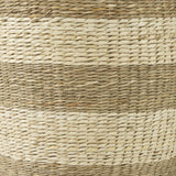 Mercana Bradley 18.1L x 18.1W x 16.0H (Set of 2) Light Brown W/Striped Seagrass Basket W/ Handles
