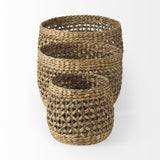 Mercana Dakota 15.0L x 15.0W x 11.8H (Set of 3) Medium Brown Seagrass Round Basket