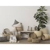 Mercana Sivannah 19.7L x 19.7W x 23.6H (Set of 3) Light Brown and Medium Brown Striped Seagrass Round Basket
