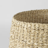 Mercana Sivannah 19.7L x 19.7W x 23.6H (Set of 3) Light Brown and Medium Brown Striped Seagrass Round Basket