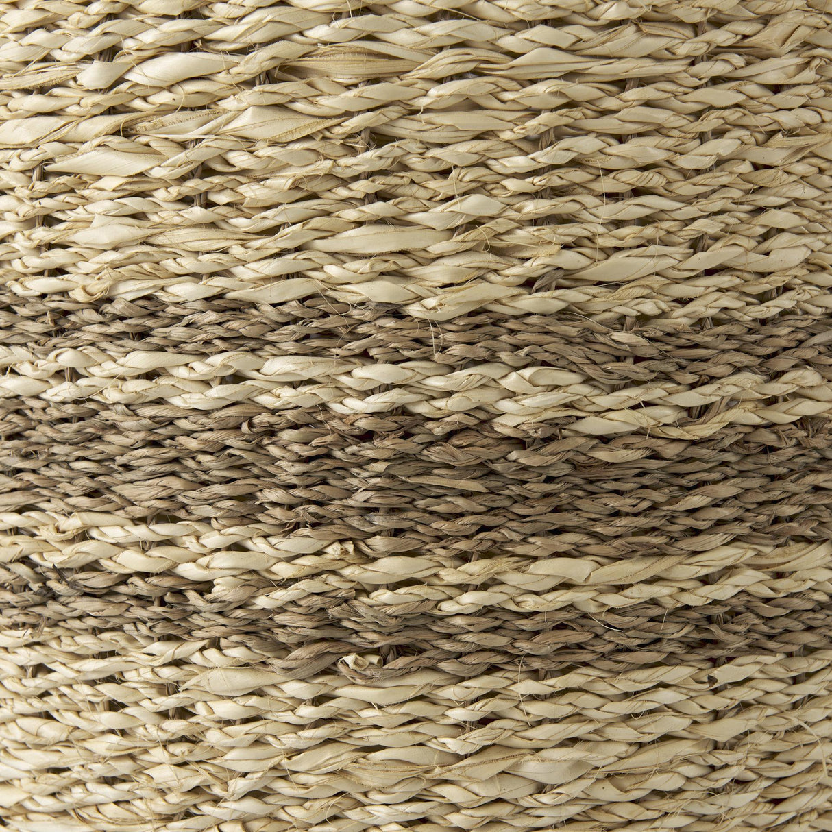 Mercana Sivannah 19.7L x 19.7W x 23.6H (Set of 3) Light Brown and Medium Brown Striped Seagrass Round Basket