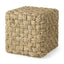 Mercana Adele 17.7L x 17.7W x 17.7H Medium Brown Seagrass Woven Square Pouf