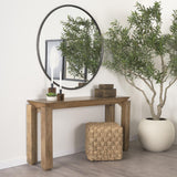 Mercana Adele 17.7L x 17.7W x 17.7H Medium Brown Seagrass Woven Square Pouf