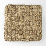 Mercana Adele 17.7L x 17.7W x 17.7H Medium Brown Seagrass Woven Square Pouf