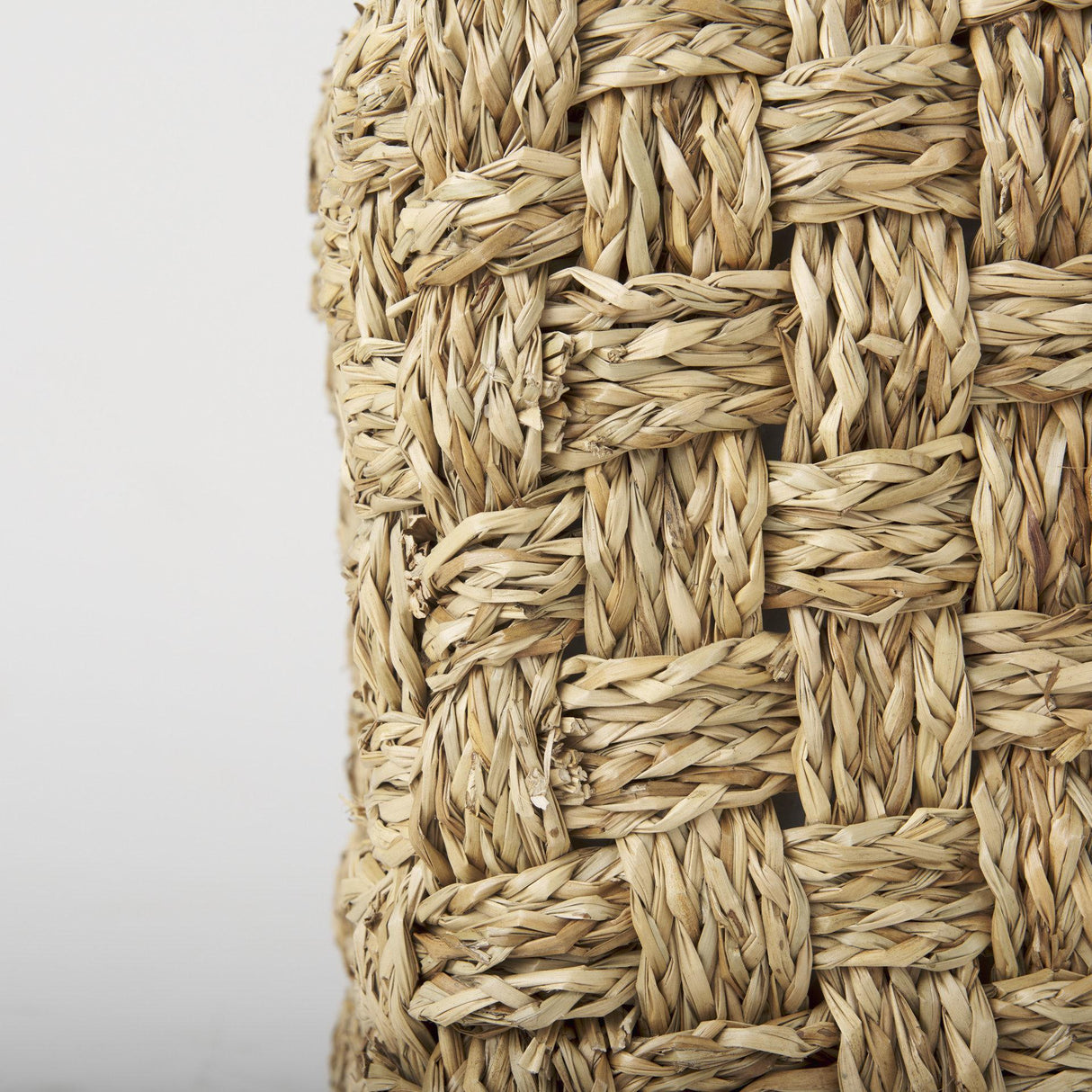 Mercana Adele 17.7L x 17.7W x 17.7H Medium Brown Seagrass Woven Square Pouf