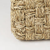 Mercana Adele 17.7L x 17.7W x 17.7H Medium Brown Seagrass Woven Square Pouf