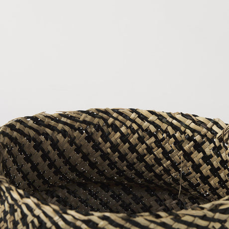 Mercana Gaia 17.7L x 17.7W x 20.5H Set of 3 Light and Dark Brown Cross Patterend Belly Seagrass Basket