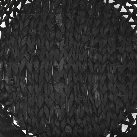 Mercana Lola 19.7L x 19.7W x 23.6 Set of 3 Black Water Hyacinth Zig Zag Weave Round Basket W/ Handles