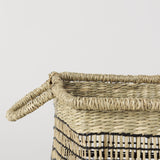 Mercana Nia 18.5L x 13.4W x 14.6H Set of 2 Light Brown Seagrass Rectangular Basket with Handles