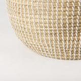 Mercana Olivia 15.7L x 15.7W x 17.3H Set of 3 Beige Seagrass Basket W/Lid and Handles