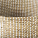 Mercana Olivia 15.7L x 15.7W x 17.3H Set of 3 Beige Seagrass Basket W/Lid and Handles