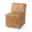 Mercana Damon 19.8L x 26.3W x 31.8H Cognac Brown Faux Leather Dining Chair