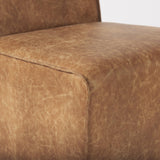 Mercana Damon 19.8L x 26.3W x 31.8H Cognac Brown Faux Leather Dining Chair