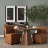 Mercana Damon 19.8L x 26.3W x 31.8H Cognac Brown Faux Leather Dining Chair