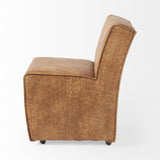 Mercana Damon 19.8L x 26.3W x 31.8H Cognac Brown Faux Leather Dining Chair