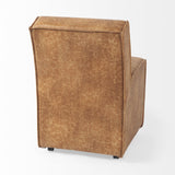 Mercana Damon 19.8L x 26.3W x 31.8H Cognac Brown Faux Leather Dining Chair