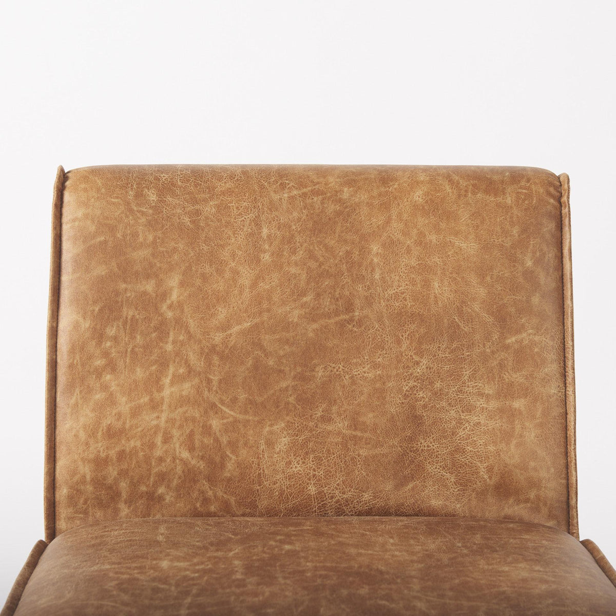 Mercana Damon 19.8L x 26.3W x 31.8H Cognac Brown Faux Leather Dining Chair