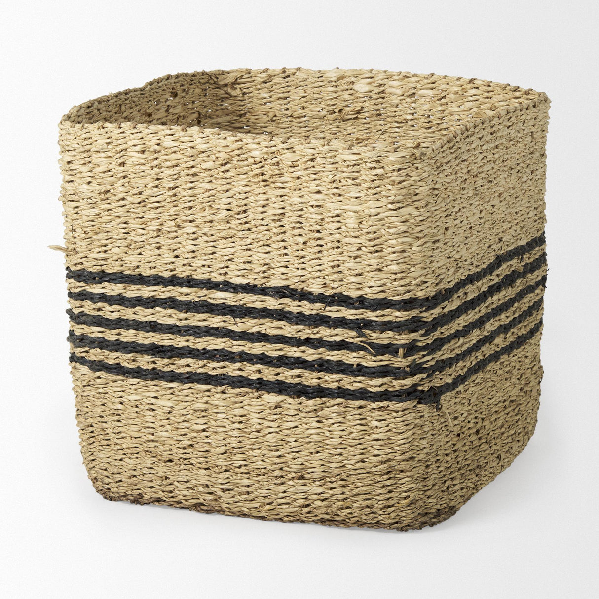 Mercana Cullen 15.7L x 15.7W x 15.7H (Set of 3) Grey Twisted Seagrass Square Basket