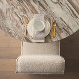 Mercana Damon 20.5L x 27.2W x 31.3H Fully Upholstered Cream-Toned Fabric Dining Chair on Casters
