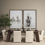 Mercana Damon 20.5L x 27.2W x 31.3H Fully Upholstered Cream-Toned Fabric Dining Chair on Casters